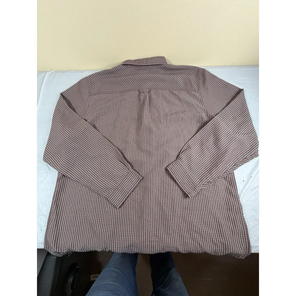 The North‎ Face Men's Long Sleeve Plaid Burgundy Shirt Size XL